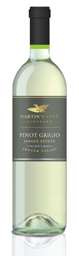 Martin’s Lane Vineyard. Pinot Grigio 2014 English wine from Essex grapes.